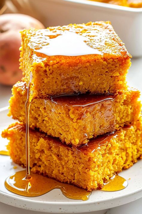 Sweet Potato Cornbread - Insanely Good Honey Butter Sweet Potato Cornbread, Cheese Burrito, Sweet Potato Cornbread, Canning Sweet Potatoes, Sweet Potato Bread, Potatoes Recipes, Bread Muffins, No Rise Bread, Healthy Muffin Recipes