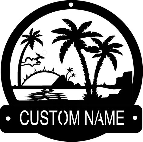 Amazon.com: Msimplism.D Sun Shine Sea Plam Custom Metal Name Signs Patio Decor Indoor Outdoor Hanging Decor Family Name Sign Custom Metal Personalized Last Name Signs Wall Decor Wedding/Housewarming Gift : Patio, Lawn & Garden Metal Name Signs, Wall Decor Wedding, Wedding Wall Decorations, Last Name Signs, Family Name Sign, Sun Shine, Family Name Signs, Custom Wall Art, Yard Signs