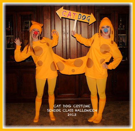 Cat Dog Costume Cartoon Halloween Costumes, Cat Dog Costume, Couples Halloween Outfits, Cat Couple, Jolly Holiday, Dog Halloween Costumes, Family Costumes, Dog Costumes, Dog Costume