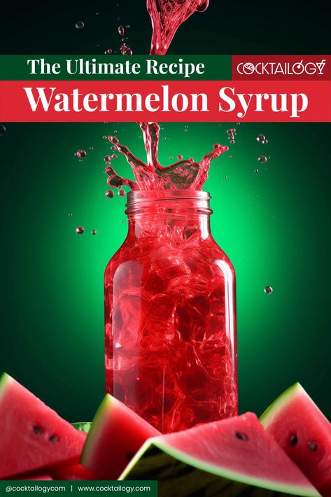 Watermelon Simple Syrup: The Ultimate Recipe [for Cocktails, Drinks & Cooking] Watermelon Syrup Recipes, Watermelon Simple Syrup, Watermelon Syrup, Watermelon Martini, Watermelon Flavor, Syrup Recipes, Watermelon Mojito, Watermelon Margarita, Fresh Watermelon