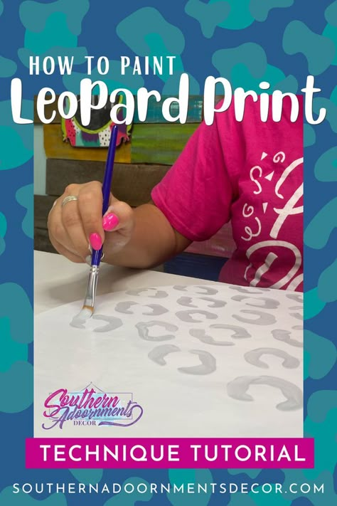 How To Paint Animal Print, How To Paint Cheetah Print Diy, Leopard Print Stencil Pattern, Paint Leopard Print Diy, Diy Leopard Print Wall, How To Paint Leopard Spots, Hand Painted Leopard Print, How To Paint Leopard Print Diy, How To Paint Cheetah Print