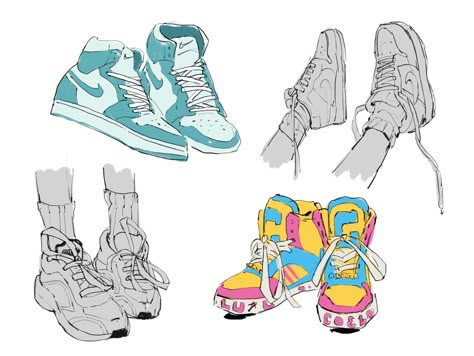 frozenspoots!!! On hiatus on Twitter: "Training to become one of these artists who draw ridiculously good shoes… " Shoes Tutorial Drawing, Shoes Art Reference, Drawing Styles Ideas, Draw Sneakers, Sneakers Reference, Drawing Sneakers, How To Draw Shoes, Shoe Reference, Shoes Design Ideas