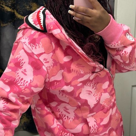 BAPE HOODIE | PINK | SIZE SMALL Bape Hoodie, Pink Hoodie, Blazer, Pink, Closet, Dresses