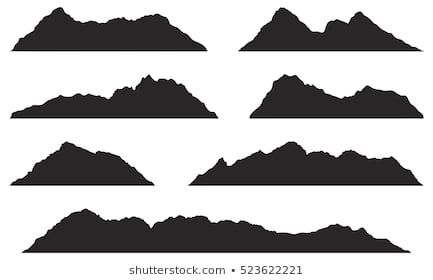 Diy Mountain Mural, Mountain Mural, Mountain Silhouette, Holiday Flyer, Vector Stock, Outdoor Design, Design Elements, Vector Art, White Background