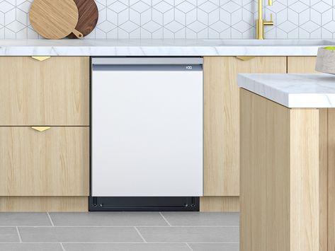 Bespoke Smart 42dBA Dishwasher with StormWash+™ and Smart Dry in White Glass Samsung Bespoke Dishwasher, Bespoke Dishwasher, Refrigerators Samsung, Dishwasher Panel, Samsung Dishwasher, Refrigerator Panels, Samsung Home, Ranch Kitchen, Samsung Bespoke