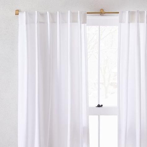 Cotton Canvas Curtain - White Canvas Curtains, Mid Century Curtains, Metal Curtain Rod, Striped Curtains, Metal Curtain, Lined Curtains, Cotton Curtains, Window Insulation, White Curtains