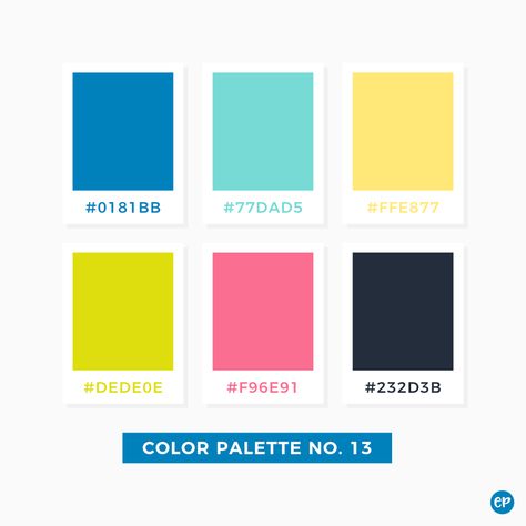 Bright Color Hex Codes, Bright Color Palette With Hex Codes, Logo Education, Bright Color Palette, Pantone Colour Palettes, Hex Color Palette, Color Palette Bright, Color Chip, Brand Color Palette