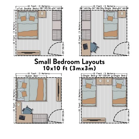 Small Bedroom Layouts, Small Bedroom Layout Ideas, Small Room Layouts, Bedroom Layout Design, Bedroom Layout Ideas, Small Bedroom Layout, Bedroom Arrangement, Study Desks, Single Beds