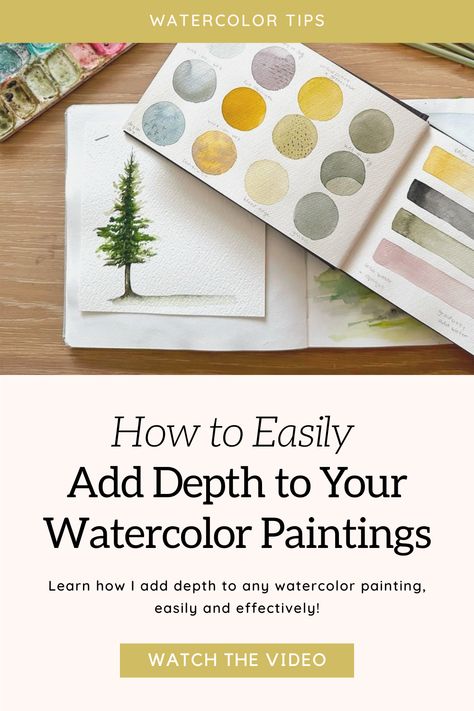 Watercolor Tutorial: How to easily create depth in your watercolor paintings — Nicki Traikos | life i design | Learn Modern Calligraphy, Teaching Watercolor, Learn Hand Lettering, Learn Watercolor Painting, Watercolor Tutorial, Learn Watercolor, Watercolor Tips, Paintings Watercolor, How To Get Better