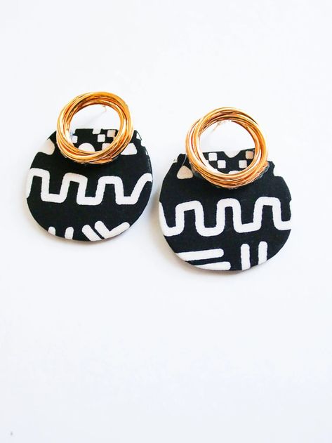 Handmade Didi Earrings African Prints Earrings Occasion Earrings for Her Black and White Earrings Best Gift for Her - Etsy African Coast, Africa Earrings, Diy Earrings Easy, Denim Earrings, Black And White Earrings, Fashionable Accessories, African Prints, Earrings Inspiration, Best Gifts For Her