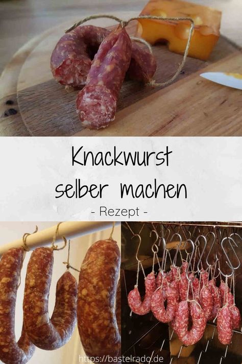 Knackwurst im Ring – Rezept Cured Meat Recipes, Camping Bbq, Homemade Sausage, European Food, Cured Meats, German Food, Sausages, Diy Blog, Food Design