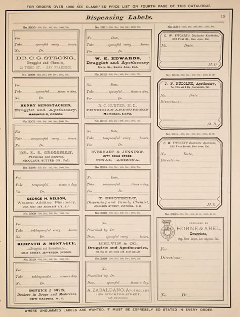 Specimens of druggists' labels...letter-press printing, etc : McNeil Bros. [from old catalog] : Free Download, Borrow, and Streaming : Internet Archive Old Labels Vintage, Old Label Design, Internet Archive Book Images, Vintage Specimen Labels, Invoice Design Template, Old Newspaper Articles, Invoice Design, Library Of Congress, Printable Paper