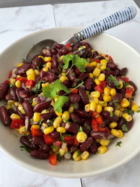 Kidney Bean Lunch Ideas, Kidney Bean Recipes Salad, Red Kidney Bean Salad, Kidney Bean Recipes, Sweetcorn Salad, Red Bean Salad, Kidney Bean Salad, Recipes With Kidney Beans, Reset Diet