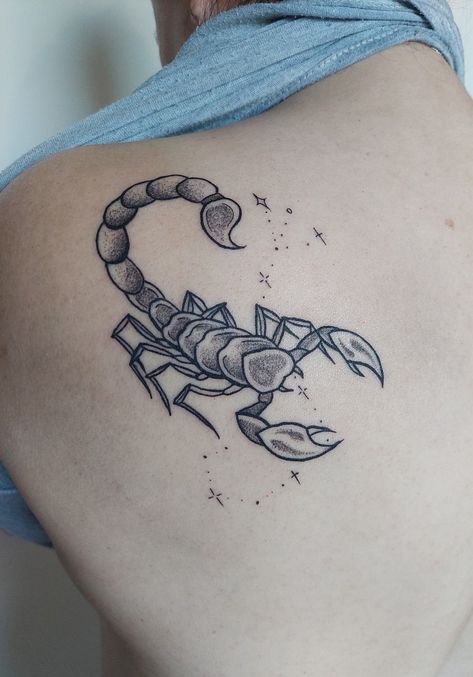 Scorpio tattoo design Moon Scorpio Tattoo, Scorpio Tattoo Design, Tattoo Armband, Scorpio Tattoo, Neo Traditional, Thigh Tattoo, Tattoo Design, Tattoo Designs, Moon