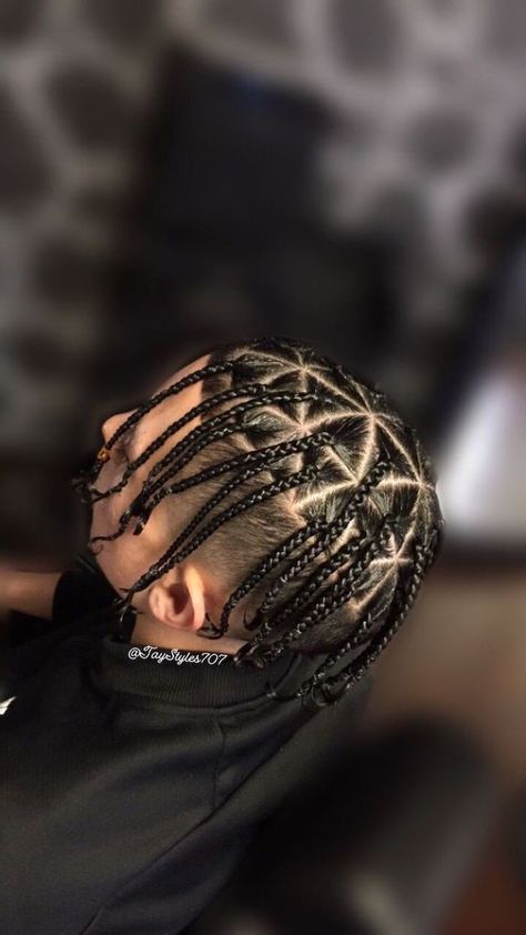 Individual Braids Men, Men's Braids, S Braids, Box Braids Men, Braids With Fade, Triangle Box Braids, Future Hairstyles, Braids Men, Boy Braids Hairstyles