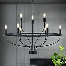 Modern Black Chandelier, Industrial Ceiling Fan Light, Modern Black Chandeliers, Modern Gold Chandelier, Kitchen Island Living Room, Retro Dining Rooms, Island Living Room, Rustic Ceiling Fan, Cheap Chandelier