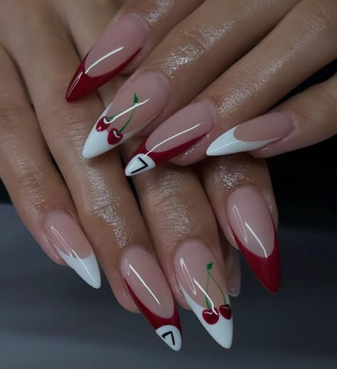 𝐋𝐎 ♡ (@nailzzbylo) • Instagram photos and videos Boho Nails, Red Acrylic Nails, Gel Nails Diy, Pointed Nails, Pretty Nail Designs, Girly Acrylic Nails, Summer Acrylic Nails, Luxury Nails, Classy Nails