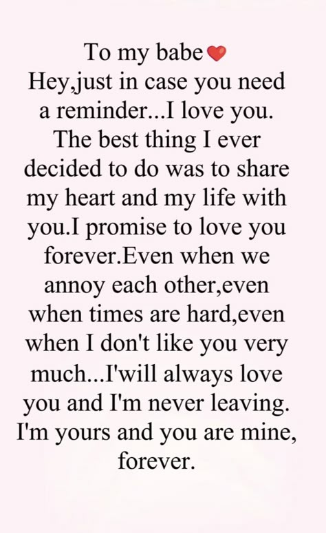 I Love You Quotes For Wife, I Love You Quotes For Him Husband, Funny Love Quotes For Husband, Romantic Stuff, Love My Husband Quotes, Sweet Romantic Quotes, Cute Quotes For Him, Meaningful Love Quotes, My Babe