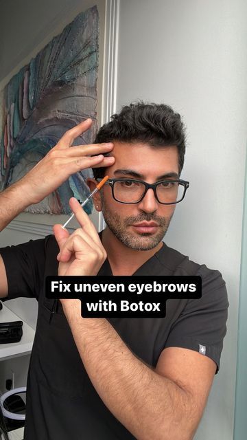 How To Fix Uneven Eyebrows, Fix Uneven Eyebrows, Fix Eyebrows, Uneven Eyebrows, Double Chin, Beauty Ideas, Years Younger, Health And Fitness Tips, Your Eyes