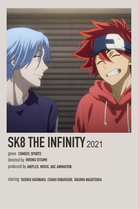 Anime Postcard, Minimalist Anime Poster, Minimalist Anime, Anime Suggestions, Sk8 The Infinity, Animes To Watch, Anime Titles, Anime Poster, Movie Posters Minimalist