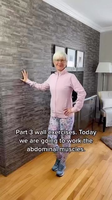 Easyfitnessover50 on Instagram: "Part 3 in wall exercises. We are going to work on two types of abdominal exercises. #fitnessover50 #abdominals #beginnerworkout #weightlossmotivation #beginnerworkout" Wall Exercises For Seniors, Wall Exercise, Wall Exercises, Wake Up Workout, Lazy Girl Workout, Best Abdominal Exercises, Pilates Workout Videos, Exercise For Seniors, Mini Workouts