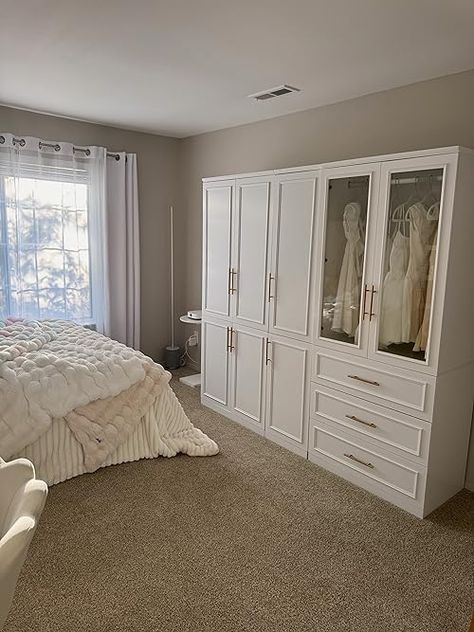 Anna Schottin's Amazon Page Narrow Armoire, Closet With Shelves, Nice Bedrooms, Armoire Closet, Armoire Wardrobe Closet, Bedroom Wardrobe Design, Armoire Wardrobe, Future Bedroom, Simple Closet