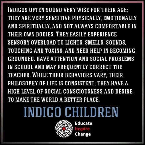 Indigo Children Indigo Child, Drink Before Bed, The Power Of Intention, Power Of Intention, Crystal Children, Spiritual Awakening Signs, Sensory Overload, Indigo Children, Social Problem