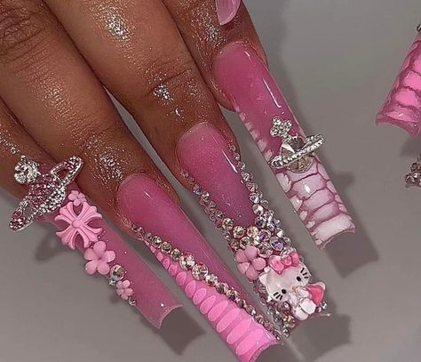 Xl Long Square Acrylic Nails, Acrylic Xl Nails, Extra Long Pink Nails, Xl Long Acrylic Nails Bling, Long Nail Inspo Baddie Pink, Birthday Xl Nails, Xl Freestyle Nails, Extra Long Pink Acrylic Nails, Xl Bling Nails