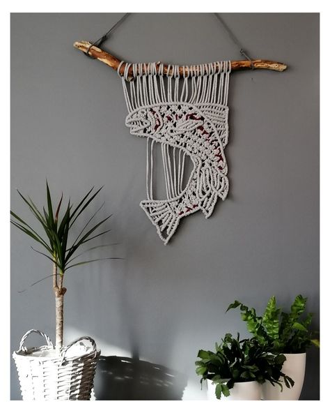 Handmade macrame wallhanging decor for fisherman and flyfisherman 🎣 #wallhanging #wallhangingdecor #flyfishing #fisherwoman #fishing #rainbowtrout #handmade #macrame #homedecor #decoration Macrame Fish Plant Hanger, Macrame Fish Pattern, Macrame Fish Wall Hanging, Macrame Fish, Lake Theme, Art Macramé, Rainbow Trout Fishing, Trout Fish, Macrame Knots Tutorial