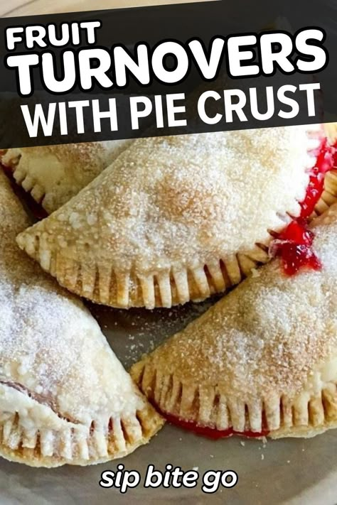 Freezer friendly and super easy Easy Fruit Filled Pie Crust Treats - aka "Cherry Hand Pies" - are easy to make year round and freeze for the holidays. One of my favorite Freezer Meal Prep Desserts.  | sipbitego.com #sipbitego #fruitdessert #dessert #summerrecipe #fruit #baking #desserts #fruitdesserts #sweets #holidaydesserts #treats #familymeals #turnovers #fruit #handpies #desserts #recipes #dessertrecipes #brunch #cherry #fruit #pie #piecrust Cherry Pie Turnovers, Fruit Turnovers With Pie Crust, Turnover Pies, Cherry Turnovers With Pie Crust, Turnovers With Pie Crust, Pie Turnovers, Fruit Hand Pies, Pie Board, Mini Recipes