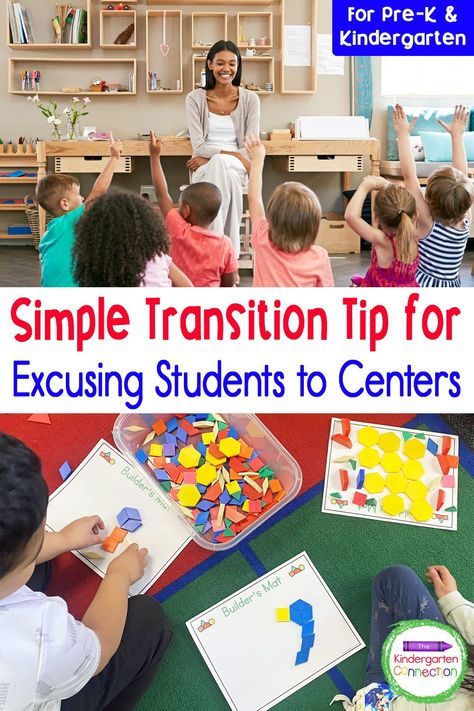 Try this simple classroom transition tip for excusing students to centers and I promise you will not be disappointed! Center Transitions Ideas, Classroom Transition Ideas, Classroom Transitions, Kindergarten Classroom Organization, Preschool Transitions, Kindergarten Center, Simple Classroom, Positive Classroom Management, Transition Ideas