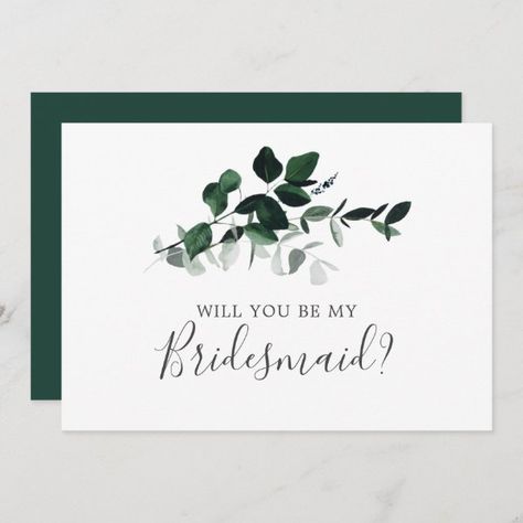 Rustic Bridesmaid Proposal, Emerald Green Wedding Invitations, Emerald Green Wedding Theme, Rustic Bridesmaids, Green Wedding Theme, Wedding Invitation Trends, Weddings Elegant, Emerald Green Wedding, Modern Bridesmaid