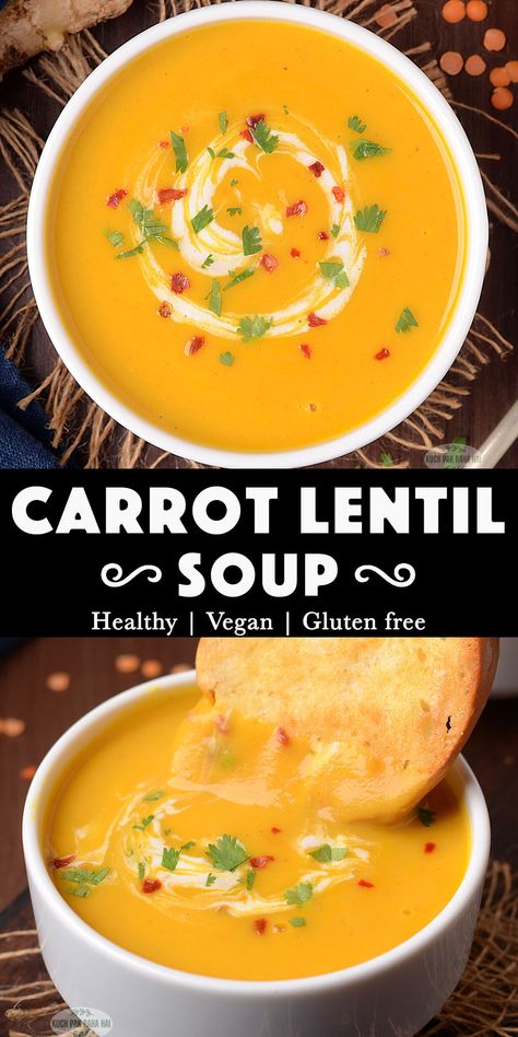 Red Lentil Carrot Soup Lentil Carrot Recipes, Spiced Carrot And Lentil Soup, Carrot And Lentil Soup Recipes, Carrot Red Lentil Soup, Orange Lentil Soup, Pregnancy Soup Recipes, Carrot Soup Recipes Easy, Lentil Carrot Soup, Carrot And Red Lentil Soup