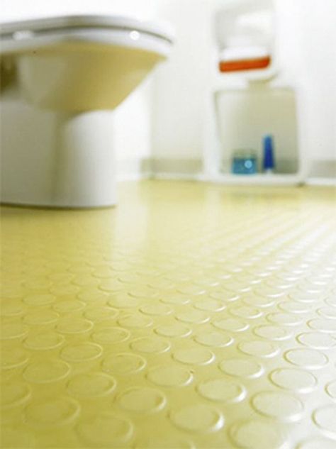 Interlocking rubber floor tiles come in tons of fun colors!!! Small Bathroom Layout Floor Plans, Cork Bathroom, Rubber Flooring Bathroom, Small Bathroom Tile Ideas, Restroom Remodel, Yellow Floor, Rubber Floor Tiles, Small Bathroom Tiles, Small Bathroom Layout