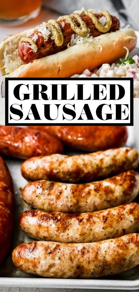 How To Grill Sausage, Grilled Sausage Recipes, Grill Sausage, Polish Sausage Recipes, Grilled Kielbasa, Grilled Italian Sausage, Easy Summer Dinner, Best Sides, Sausage Dinner