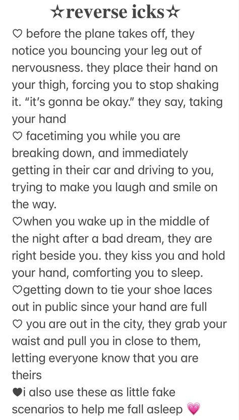 Fake Scenarios Funny, Reverse Comfort Scenarios, Stories That Give You Butterflies, Scenarios To Help You Fall Asleep, Fake Scenarios Before Sleep Crush, What Would You Do Scenarios, Comfort Imagine Scenarios, Scenario To Fall Asleep To, Stories To Fall Asleep