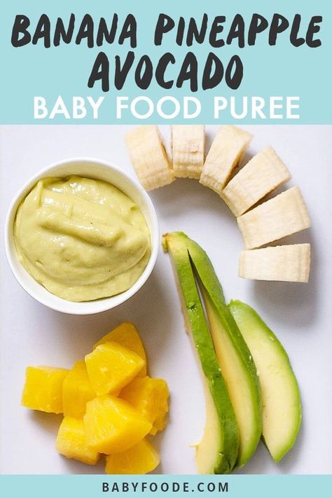 Avocado Baby Puree, Avocado Baby Food, Stage 2 Baby Food, Baby Food Puree, Baby 6 Months, Banana Baby Food, Making Baby Food, Diy Baby Food, Easy Baby Food Recipes