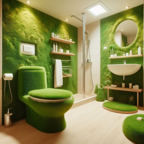 Bring grass to bathroom 😁 Public Bathroom, Childrens Bathroom, Public Bathrooms, Interior Home, Kitchen Furniture, Dining Room Furniture, Laundry Room, Nature Art, Room Furniture