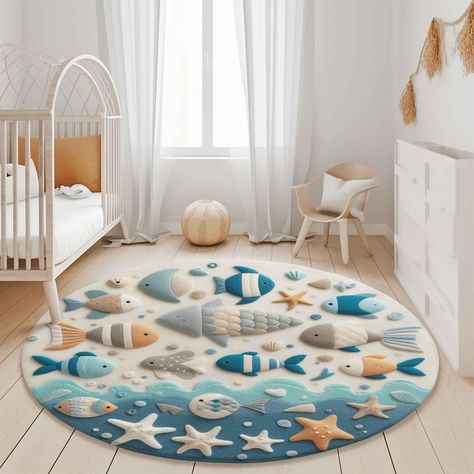 Plongez dans un monde d'aventures sous-marines avec ce tapis ludique pour pépinière de poissons ! Mettant en vedette des animaux marins vibrants et un design 3D, ce tapis rond apportera le charme vif de la mer à la chambre de votre bébé. Parfait pour les chambres de bébé ou les salles de jeux sur le thème de l'océan, il ajoute à la fois confort et style 🐟. 🌊 Tapis lumineux et ludique avec un design 3D, mettant en vedette des poissons et des animaux marins colorés pour un look attrayant. 🐠 Tap Baby Bed Basket, Crochet Storage Baskets, Crochet Storage, Hanging Storage, Play Mat, Baby Toddler Toys, Baby Bed, Toddler Toys, 3d Design