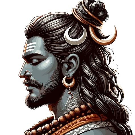 Shiva Tattoo Design, Shiva Tattoo, Eye Logo, Full Beard, Kurti Designs Latest, Beard Look, Shiva Art, Lord Shiva Painting, God Illustrations