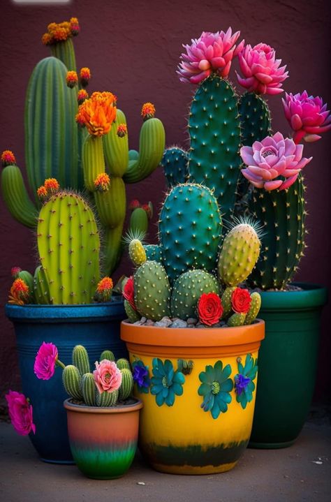 Cactus Reference, Mexican Cactus Art, Cactus Photo, Garden Paintings, Colorful Cactus, Cactus Pictures, Child Activities, Wall Decor Bathroom, Art Cross Stitch