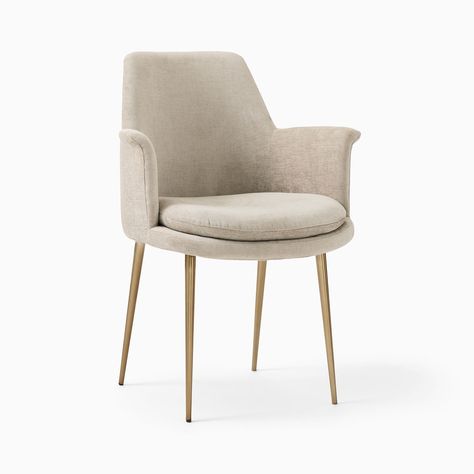 Finley Dining Arm Chair | West Elm Hudson Lighting, Round Seat Cushions, Host Chairs, Room Planning, Velvet Dining Chairs, At The Table, Dining Arm Chair, Kids Bedding, Toothpick