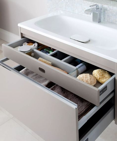 Small bathroom storage ideas: 15 tips to clear the clutter | Homes & Gardens | Vanity Storage Ideas, Bathroom Vanity Storage Ideas, Small Bathroom Storage Ideas, Bathroom Storage Ideas, Clear The Clutter, Bathroom Vanity Storage, Washbasin Design, Bathroom Decor Luxury, Small Toilet