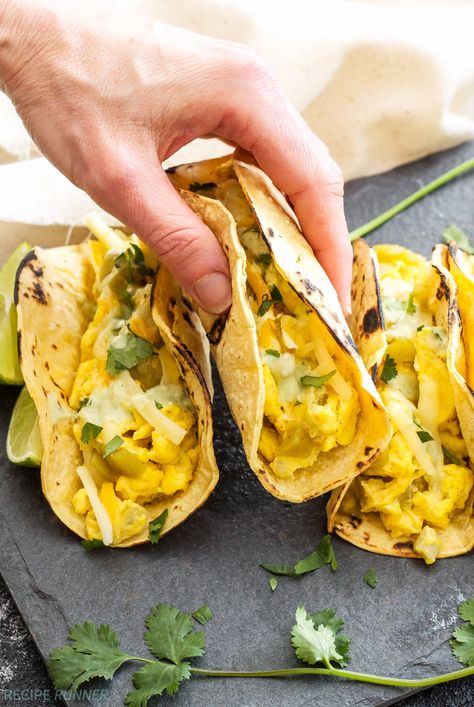 Breakfast Tacos Healthy, Healthy Tortillas, Corn Tortilla Recipes, Cheesy Breakfast, Breakfast Tortilla, Breakfast Tacos Recipe, Healthy Tortilla, Healthy Make Ahead Breakfast, Healthy Breakfast Meal Prep