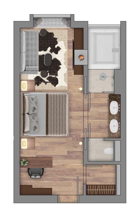 BÜRGENSTOCK HOTELS & RESORT Buergenstock Deluxe Lake View Room 42 m² / 452 sq ft Hotel Room Blueprint, Best Hotel Rooms Interior Design, Small Hotel Room Layout Plan, 2 Floor Bedroom, Small Room Plan, Boarding House Room Ideas, Hotel Suite Room Plan, Resort Room Design, Cool Hotel Rooms