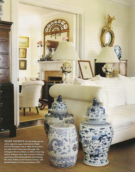 Ralph Lauren Home – Alexandra's London Hamptons Houses, Phoebe Howard, Blue And White Vases, Mark Sikes, Aerin Lauder, Bunny Williams, Blue And White Chinoiserie, Blue White Decor, Chinoiserie Chic