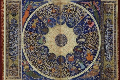 Ancient Zodiac, Astrological Chart, Horoscope Art, Astrology Chart, Medieval Period, Islamic World, Star Map, Zodiac Art, Mesopotamia