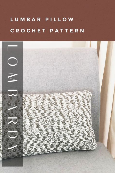 Simple and stylish, the Lombardy Pillow is a beautiful accent for any room. Learn how to crochet this lumbar pillow pattern. Crochet Rectangle Pillow, Lumbar Pillow Pattern, Crochet Pillow Case, Pillow Form Sizes, Crochet Decorations, Crochet Pillow Patterns Free, Simple Sewing Tutorial, Crochet Pillow Cases, Mattress Stitch