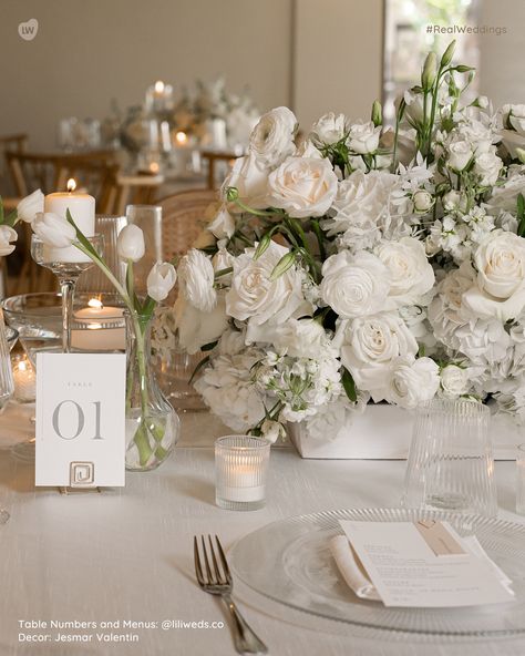 A stunning White Wedding! I am absolutely in love with Sarah and Christian’s Wedding photos. Sarah described her wedding as Minimalist Modern White with hints of nude and champagne. 🥂I think the entire vendor team nailed it! Did you notice that the guests were greeted with mini champagne bottles? swipe to see more! >>>> Their invitation inspired us to create a NEW semi-custom collection named Mindful Minimalism…visit www.liliweds.com to see their design in more detail (MM#1). Photography... Champagne Wedding Details, Champagne Neutral Wedding, Neutrals Wedding Theme, White And Taupe Wedding, White And Neutral Wedding, White Gold Pink Wedding, Black White And Champagne Wedding, White And Champagne Wedding, Champagne Wedding Flowers