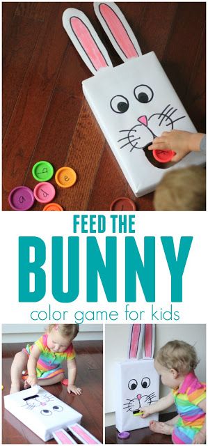 Toddler Approved!: Cereal Box Feed the Bunny Color Game for Kids Easter Activities For Toddlers, Bunny Activities, Cereal Box Craft, Easter Games For Kids, Easter Sunday School, Games To Play With Kids, Easter Activity, Easter Preschool, Easter Activities For Kids